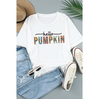 Azura Exchange Pumpkin Leopard Graphic Casual Tee - M
