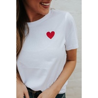 Azura Exchange Embroidered Heart Pattern T-Shirt - 2XL