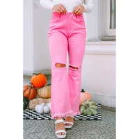 Azura Exchange Vintage Flare Leg Ripped Raw Hem Jeans - 14 US