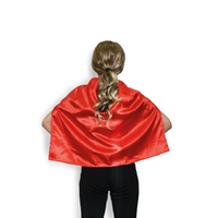 SHORT CAPE Kids Childrens Party Costume Vampire Coat School Team Colours - Red