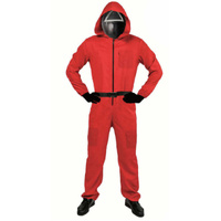 Adult Squid Game Costume Guard Tracksuit Halloween Cosplay Red  - L/XL(175 - 185cm)