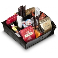 CEP Tea Coffee Storage Home Office Organizer Organiser Distributor Tray - Black