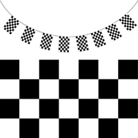 CHECKERED BUNTING FLAG Race Car Chequered Flag Banner Hanging Decoration Rectangular - 32.4 Metres