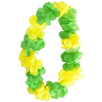Green & Yellow Hawaiian Lei – Two-Tone Floral Necklace for Luau & Summer Parties