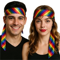 Rainbow Head / Wrist Band Gay Pride Scarf LBGTQ Hair Tie Headband Costume Party