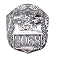 POLICE BADGE Costume Accessory Plastic Silver Fancy Dress Party Officer Cop