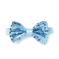 GLITTER SEQUIN BOW TIE Costume Fancy Dress Dance Fancy Shiny Party Bowtie - Light Blue