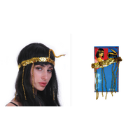 CLEOPATRA HEADPIECE Egyptian Beaded Headband Headdress Fancy Costume Sequin