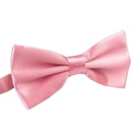 Mens BOW TIE Wedding Tuxedo Formal Bestman Necktie Classic Plain Party  - Light Pink