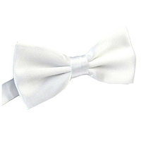 Mens BOW TIE Wedding Tuxedo Formal Bestman Necktie Classic Plain Party  - White