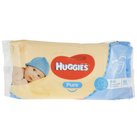 Huggies Pk56 Baby Wipes Pure Unscented Sticky Top