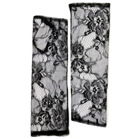 Dents Womens Lace Fingerless Elbow-Length Gloves - Black - One Size