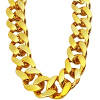 Adjustable Big Links Plastic Gold Color Chain Necklace Chunky Choker Party Costume Pimp
