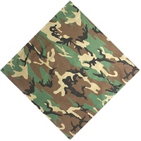 BANDANA Paisley 100% COTTON Head Wrap Durag Bandanna Summer Biker Scarf Mask - Army Camouflage