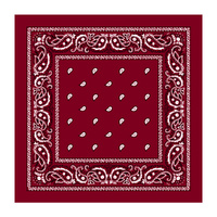BANDANA Paisley 100% COTTON Head Wrap Durag Bandanna Summer Biker Scarf Mask - Burgundy