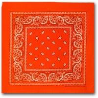 BANDANA Paisley 100% COTTON Head Wrap Durag Bandanna Summer Biker Scarf Mask - Orange