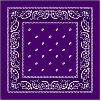 BANDANA Paisley 100% COTTON Head Wrap Durag Bandanna Summer Biker Scarf Mask - Purple