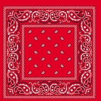 BANDANA Paisley 100% COTTON Head Wrap Durag Bandanna Summer Biker Scarf Mask - Red