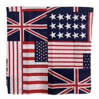 BANDANA Paisley 100% COTTON Head Wrap Durag Bandanna Summer Biker Scarf Mask - America (USA) Flag