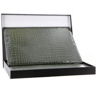 de Burg 4 Piece Table Place Mat Set Placemat with Croc Pattern - Green