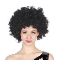 DELUXE AFRO WIG Curly Hair Costume Party Fancy Disco Circus 70s 80s Dress Up - Black