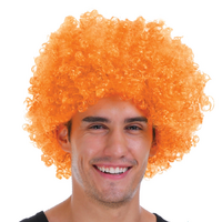 DELUXE AFRO WIG Curly Hair Costume Party Fancy Disco Circus 70s 80s Dress Up - Orange