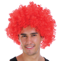 DELUXE AFRO WIG Curly Hair Costume Party Fancy Disco Circus 70s 80s Dress Up - Red
