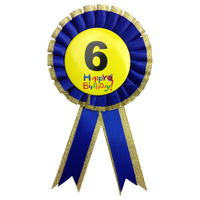 BIRTHDAY BADGE Party Favour Award Rosette Fancy Dress Girls Boys Childrens Kids -