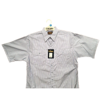 BISLEY SHORT SLEEVE SHIRT Everyday Casual Business Work Cotton Blend Check - BS2552_VPLB (PLB) - L