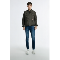 Crosshatch Mens Vinyl Quilted Jacket Warm Winter Joseph Style - Black - Medium