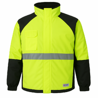 HUSKI Miner Hi Vis Waterproof Jacket Industrial Workwear Reflective 918015 - 3XL (117cm)