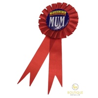 WORLD'S GREATEST MUM Red Ribbon Badge Award MOTHERS DAY Gift Fun Fancy Party