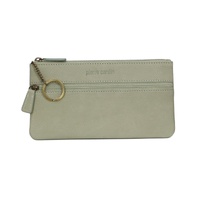 Pierre Cardin Ladies Women Genuine Soft Leather Italian Wallet Case - Green