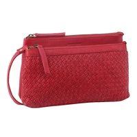 Pierre Cardin Woven Ladies Crossbody/ Clutch Bag - Red