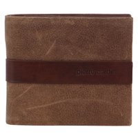 Pierre Cardin Mens Rustic Leather Bi-Fold Business Card Wallet - Brown
