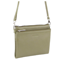 Pierre Cardin Ladies Cross Body Bag Leather Clutch Shoulder Sling Womens  - Sage