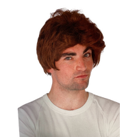 Mens Car Salesman Wig Party Costume Dress Up Fancy - Brown