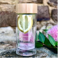 Double Walled Bamboo Glass Bottle - 300 ml