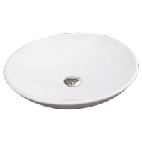 Bathroom Ceramic Oval Above Countertop Basin for Vanity