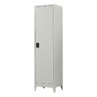 Single-Door Metal Tall Cabinet Shelf Storage for Home Office Gym