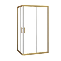 Adjustable 1000x1200mm Double Sliding Door Glass Shower Screen in Gold