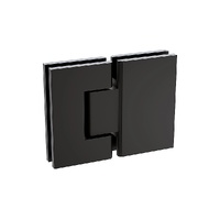 100cm Frameless Glass Bath Screen with Brass Brackets - Black