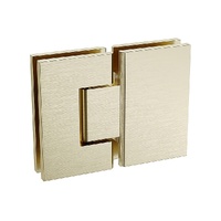 100cm Frameless Glass Bath Screen with Brass Brackets - Gold