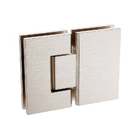 100cm Frameless Glass Bath Screen with Brass Brackets - Nickel