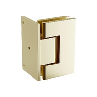 90cm Frameless Swing Bath Panel with Brushed Gold Hardware