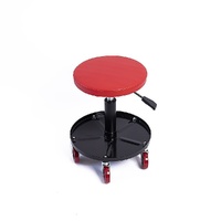 Rolling Shop Stool Mechanics Garage Stool Adjustable Work Seat Creeper