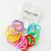 MANGO JELLY Kids Hair Ties (3cm) - Bubbly Neon (THICK) - Six Pack