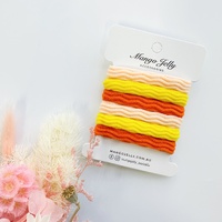 MANGO JELLY Metal Free Textured Hair ties 4cm (Thick) - Pastel-Twin Pack