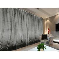Large Thick Velvet Curtains Warp Knitted Velvet 540x270cm+Hooks Pinch Pleat Grey