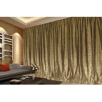 Large Thick Velvet Curtain Stunning Flocking 560x230cm+30Hooks Gold